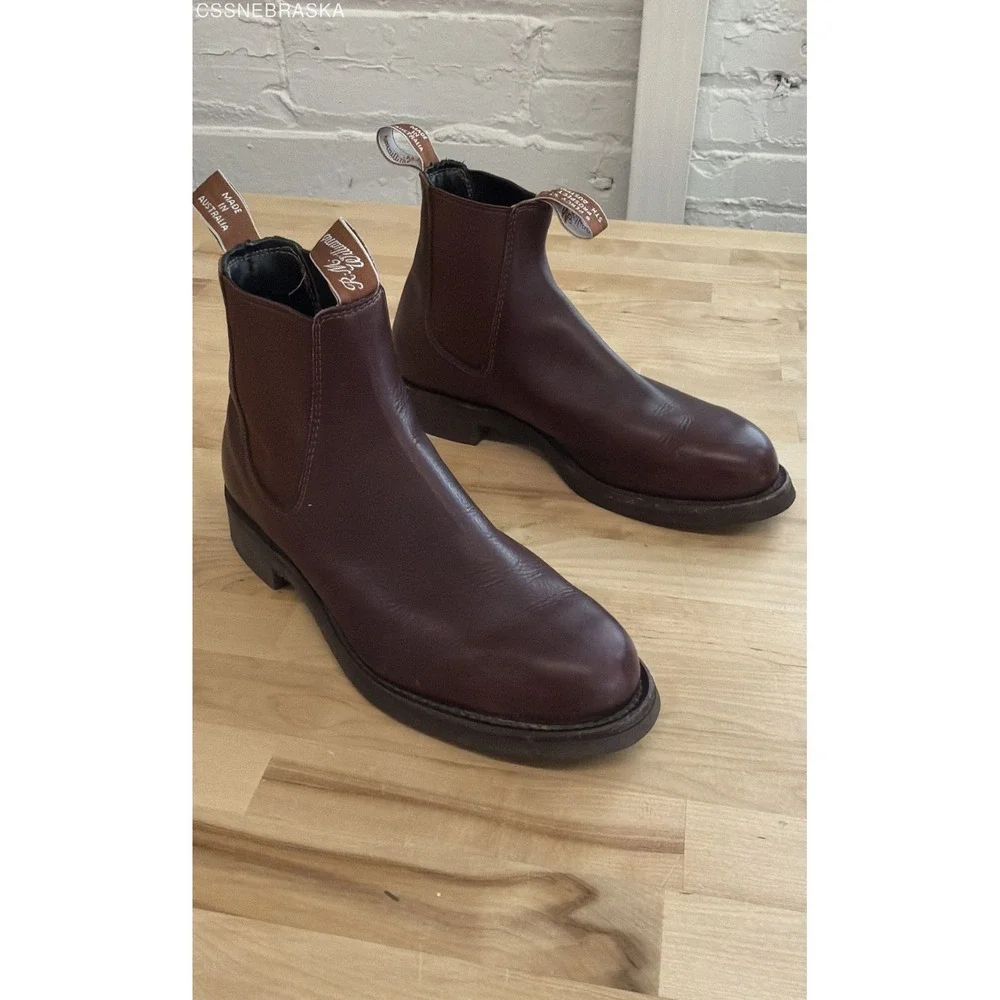 R.M. Williams Gardener Chestnut Leather Chelsea Boots Men's Size AU 7G US 8